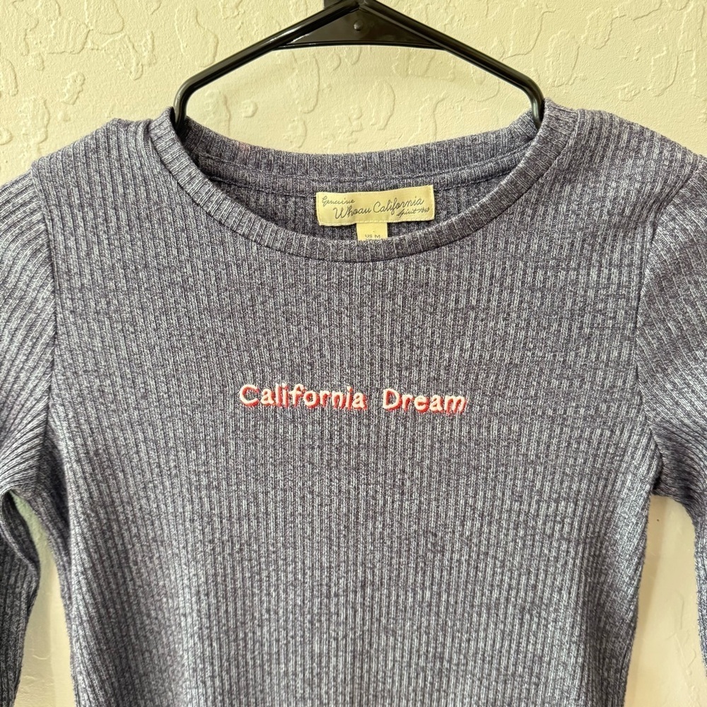 California Dream Ribbed Long Sleeve 3/4 Sleeve Genuine Whoau California Spirit - Picture 2 of 3